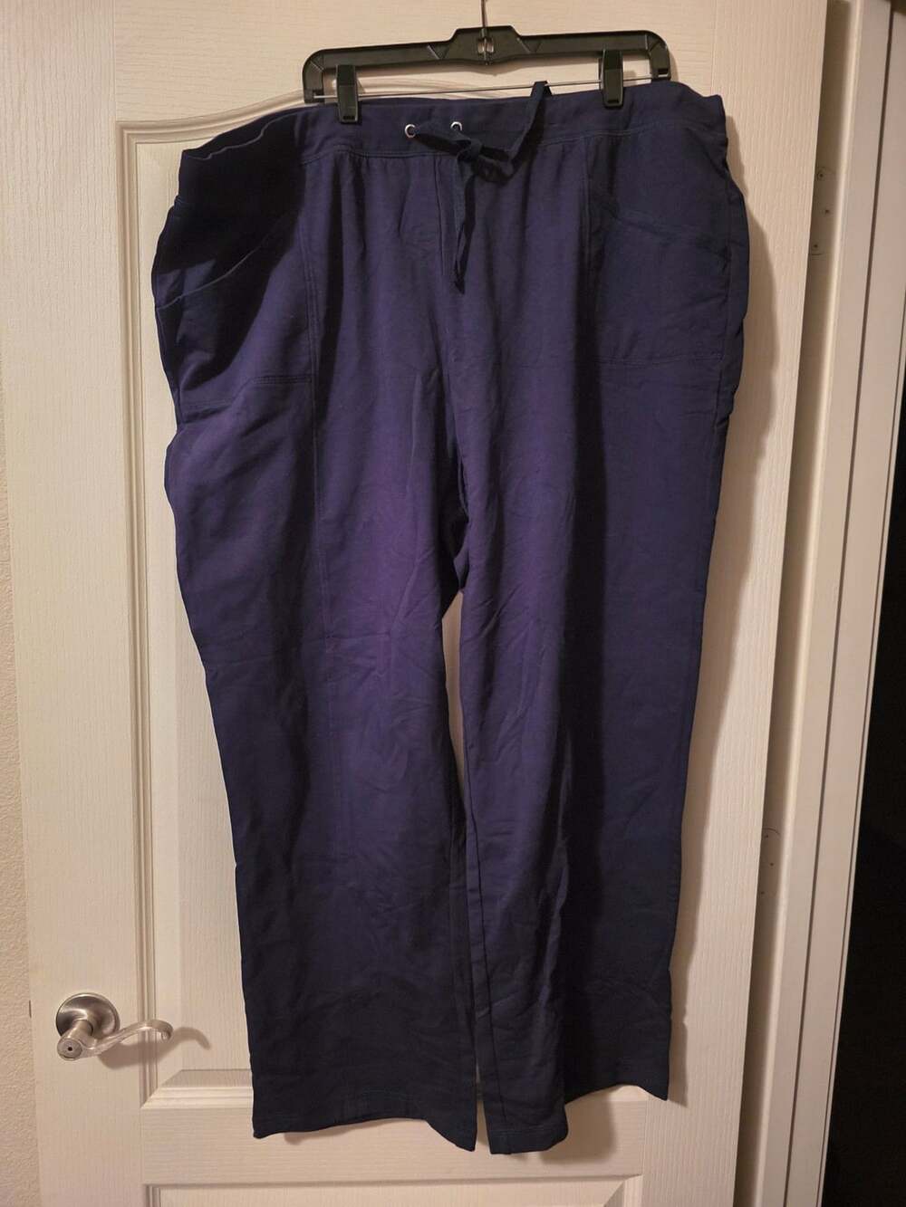 Karen Scott Sport Woman Drawstring Lounge Pants Size 3X Blue Cotton